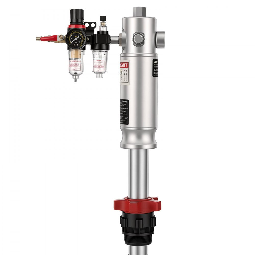 VEVOR Air-Operated Oil Transfer Pump 5:1 3.7 GPM / 14 LPM Flow Drum Pump, Fits 55 Gallon Barrels & Open Containers, Heavy Duty Aluminum Pump, Pneumatic for SAE 240 Oils / Fluids (NOT for Gasoline)