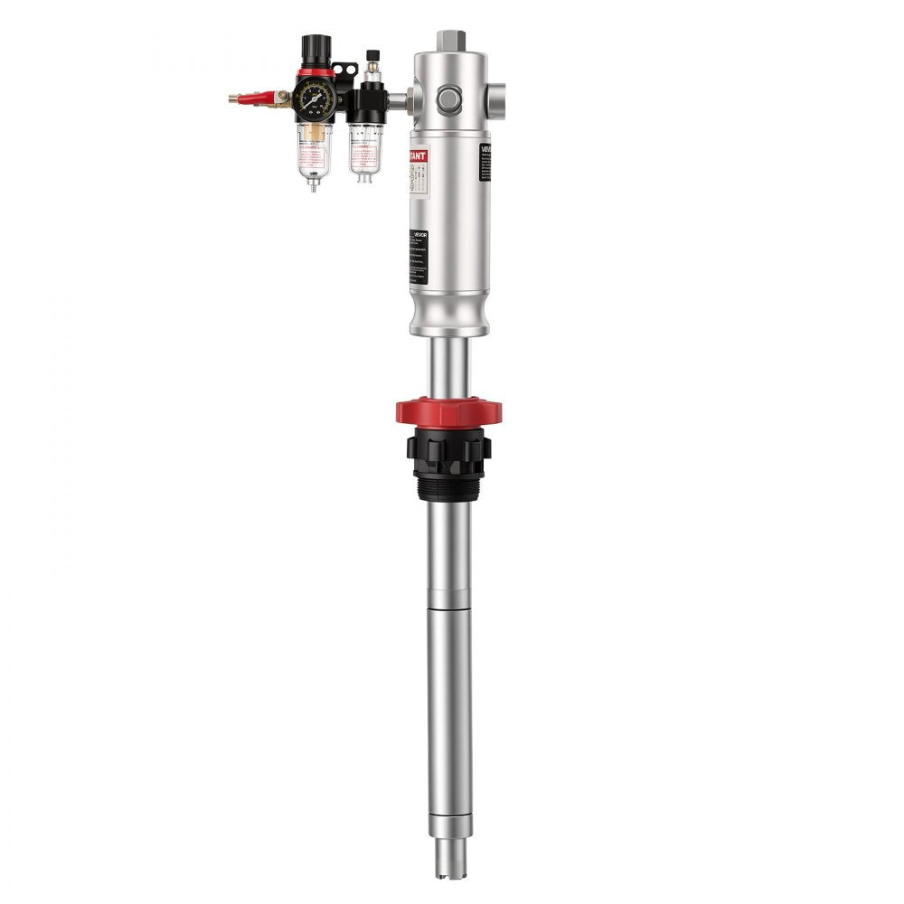 VEVOR Air-Operated Oil Transfer Pump 5:1 3.7 GPM / 14 LPM Flow Drum Pump, Fits 55 Gallon Barrels & Open Containers, Heavy Duty Aluminum Pump, Pneumatic for SAE 240 Oils / Fluids (NOT for Gasoline)