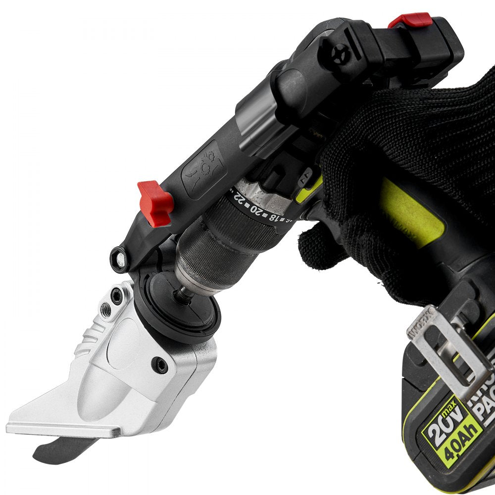 VEVOR Board Cutter Drill Attachment, Board Shears Attachment, with 360 Degree Pivoting Head, Cut Max. 0.47" Plasterboard and 0.5" Fiber Cement, Applicable with Most 1500-3000RPM Electric Drill