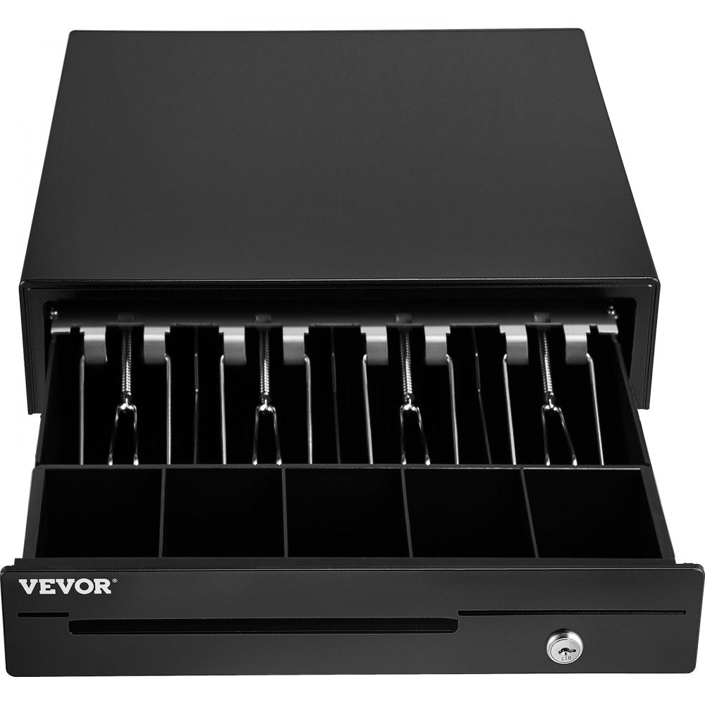 Cash Register Drawer, 13\" 12 V, for POS System with 4 Bill 5 Coin Cash Tray, Removable Coin Compartment & 2 Keys Included, RJ11/RJ12 Cable for Supermarket, Bar, Coffee Shop, Restaurant