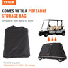 VEVOR 2+2 Passenger Golf Cart Cover, 600D Polyester Full Cover, Suitable for 2+2 Seats Golf Carts, Waterproof, Sunproof, and Dustproof Outdoor Golf Cart Cover with Three Zipper Doors, Black