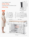 VEVOR kitchen island cart with storage - dimensions and load capacity diagram