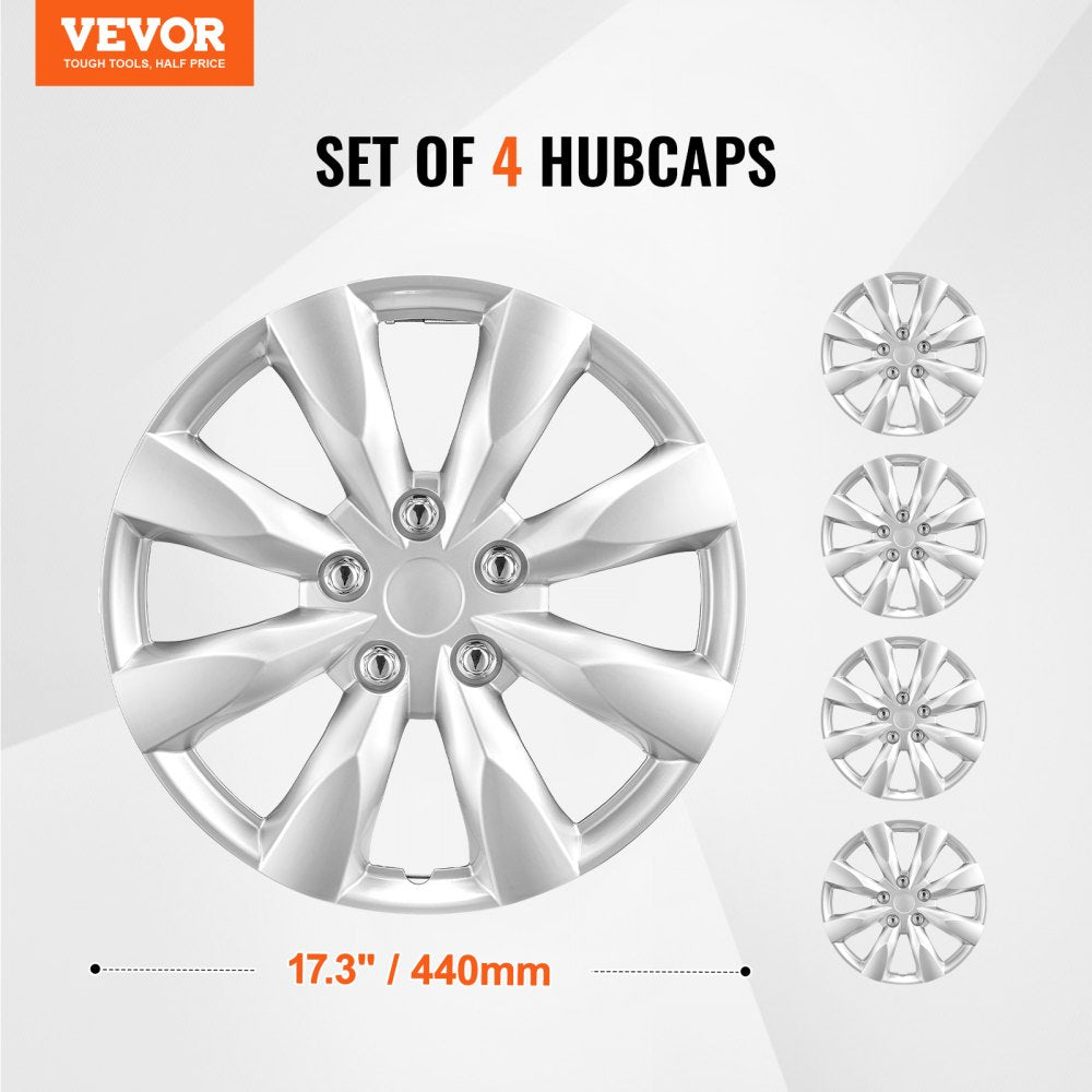 VEVOR Wheel Rim Cover Hubcaps, 16 in Diameter, Sturdy & Durable Scratch-Resistant Hubcap with Snap & Valve Nozzle Hole, ABS & PC Hubcap with High Rigidity & Less Wind Drag, Fits for All Weather Use