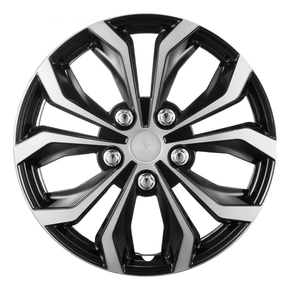 VEVOR Wheel Rim Cover Hubcaps, 15 in Diameter, Sturdy & Durable Scratch-Resistant Hubcap with Snap & Valve Nozzle Hole, ABS & PC Hubcap with High Rigidity & Less Wind Drag, Fits for All Weather Use