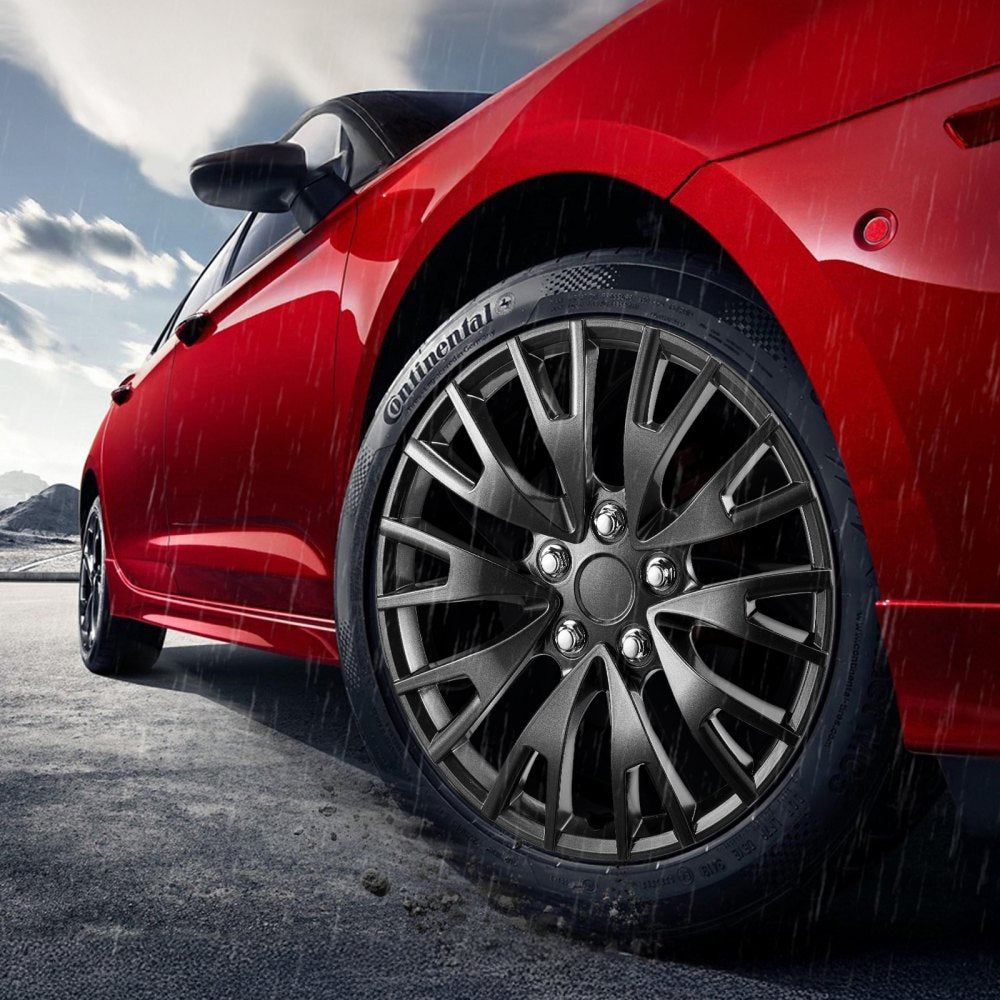 VEVOR Wheel Rim Cover Hubcaps, 16 in Diameter, Sturdy & Durable Scratch-Resistant Hubcap with Snap & Valve Nozzle Hole, ABS & PC Hubcap with High Rigidity & Less Wind Drag, Fits for All Weather Use