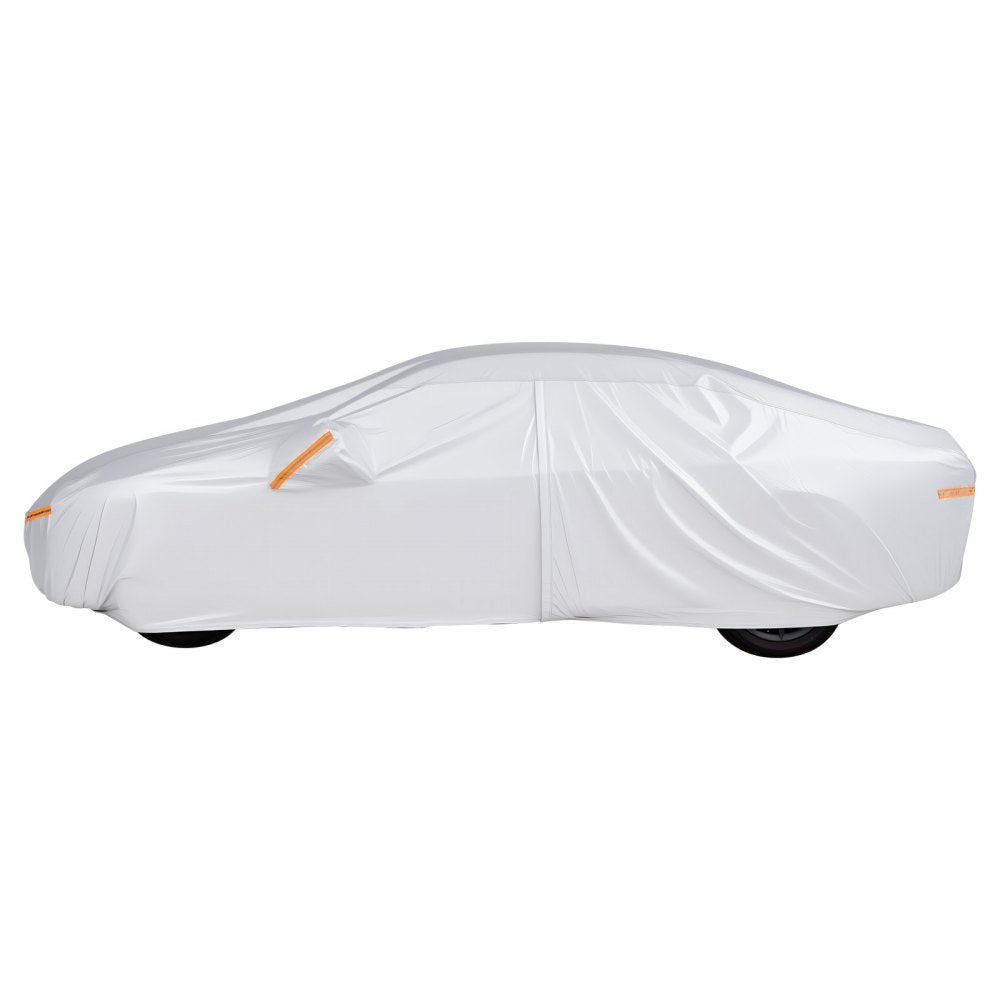 VEVOR Car Cover, Car Cover Waterproof for Toyota RAV4 Compact SUV, Custom-fit All Weather Sun Rain Wind Frost Dust Snow Protection Full Exterior Covers with Door Zipper and Cotton Lining, Silver