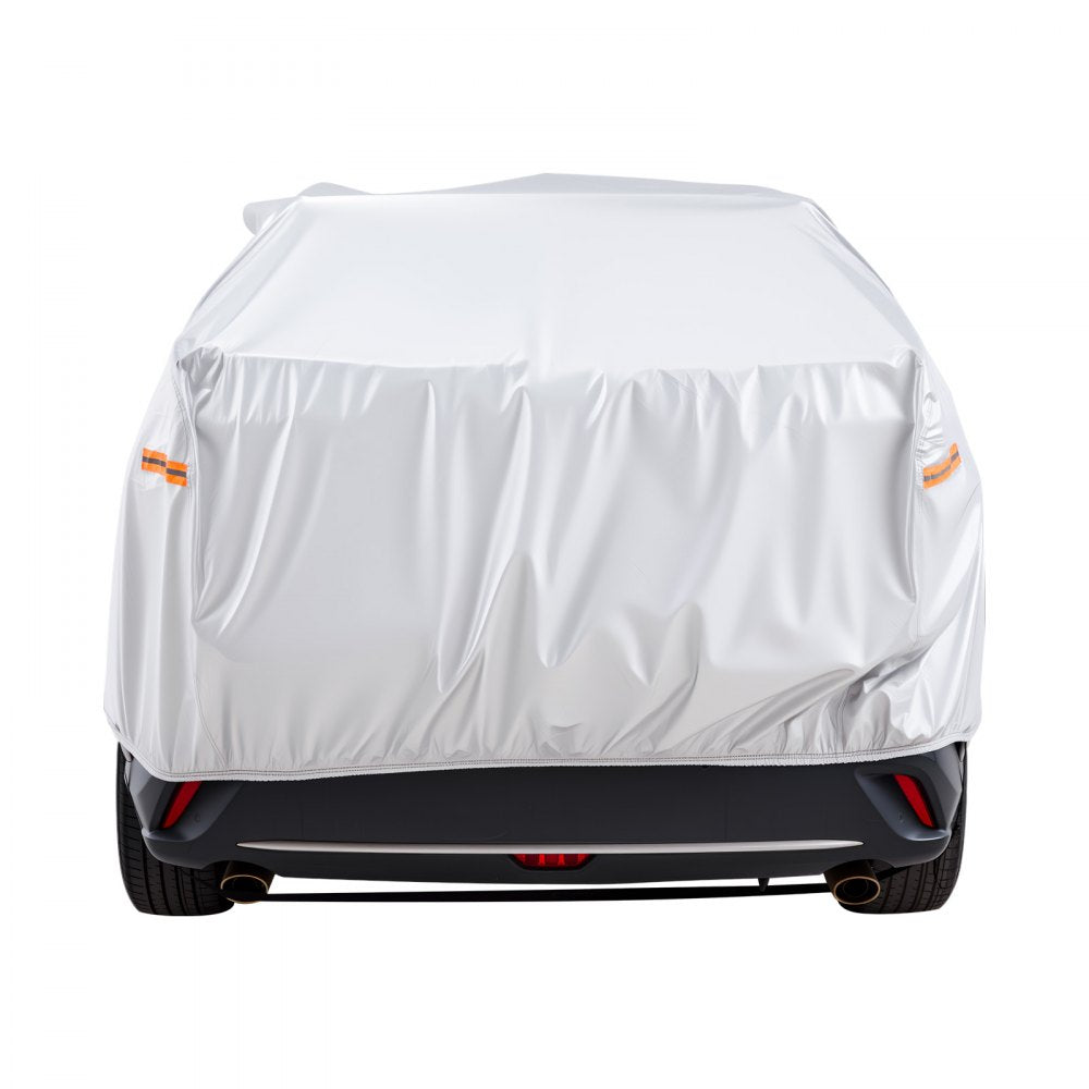 VEVOR Car Cover, Car Cover Waterproof for Toyota RAV4 Compact SUV, Custom-fit All Weather Sun Rain Wind Frost Dust Snow Protection Full Exterior Covers with Door Zipper and Cotton Lining, Silver