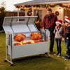 VEVOR Rotisserie Grill 38W BBQ Outdoor Pig & Lamb Spit Roaster, Charcoal Spit Roaster with 132 LBS Capacity, Wheels & 4-Level Height, Stainless Steel Rotisserie Grill Kit for Camping Outdoor Parties