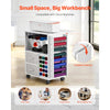 VEVOR Rolling Craft Cart and Storage Table, Compatible with Cricut Machines, Crafting Table Organization Workstation with 2 USB Ports and Outlets, 15 Vinyl Roll Holders and 2 Drawers, for Craft Room