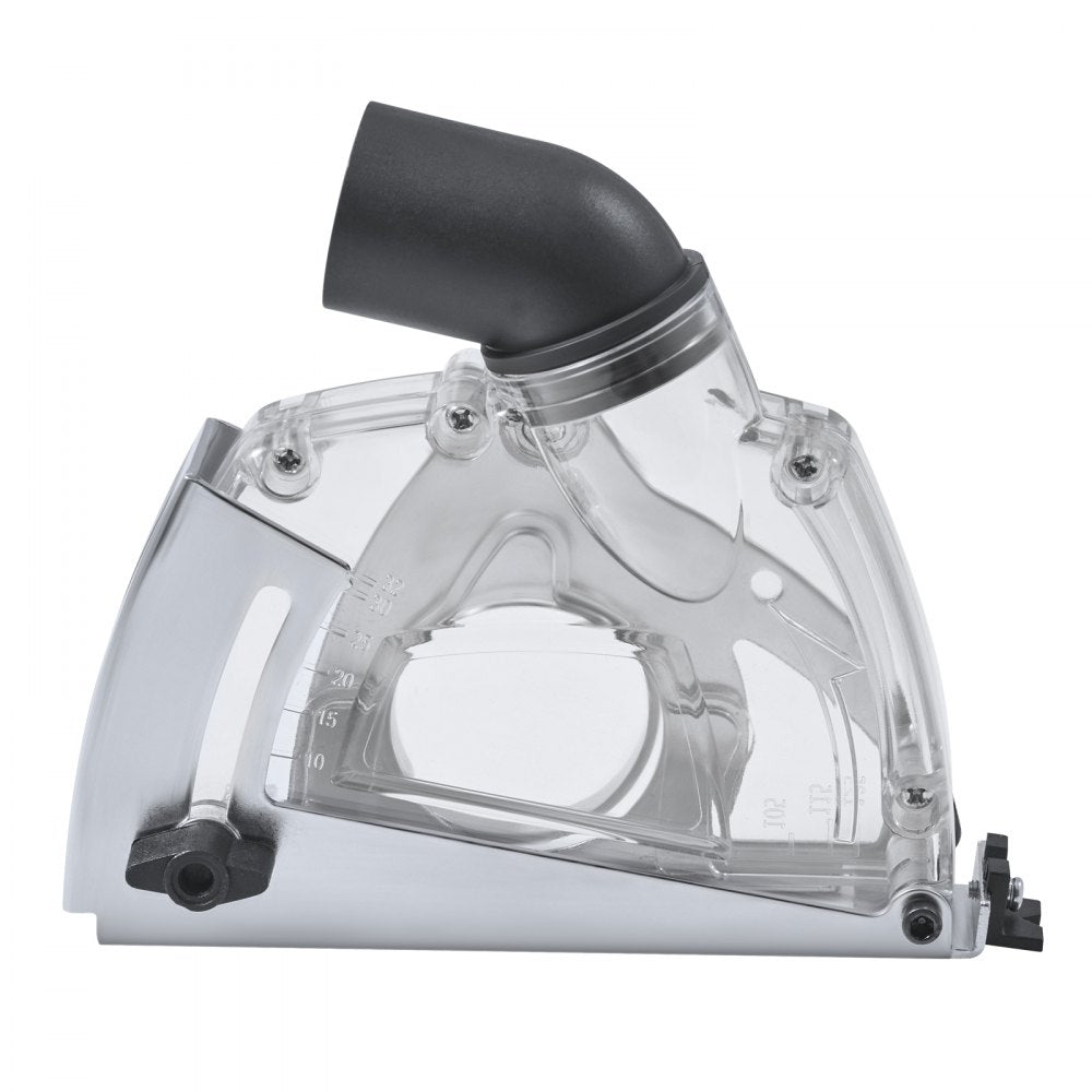 VEVOR Cutting Dust Shroud for Angle Grinders, Universal 4-5 in Angle Grinder Dust Shroud with 6 Clamping Washers & 5 in Diamond Grinding Cup Wheel, Adjustable Cutting Depth, Connect to Vacuum Cleaner