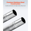 VEVOR Exhaust Hose, 23.6 inch Diesel Heater Flexible Exhaust Pipe, Stainless Steel Exhausts Hoses with 2 Hose Clamps, Air Diesel Parking Heater Exhausts Hoses Line for 2KW 5KW 8KW Diesels Heaters