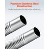 VEVOR Exhaust Hose, 58.7 inch Stainless Steel Exhausts Hose, Diesel Heater Flexible Exhaust Pipe with 2 Hose Clamps, Exhausts Hoses Kit Diesel Heater Accessories for 2KW 5KW 8KW Diesels Heaters