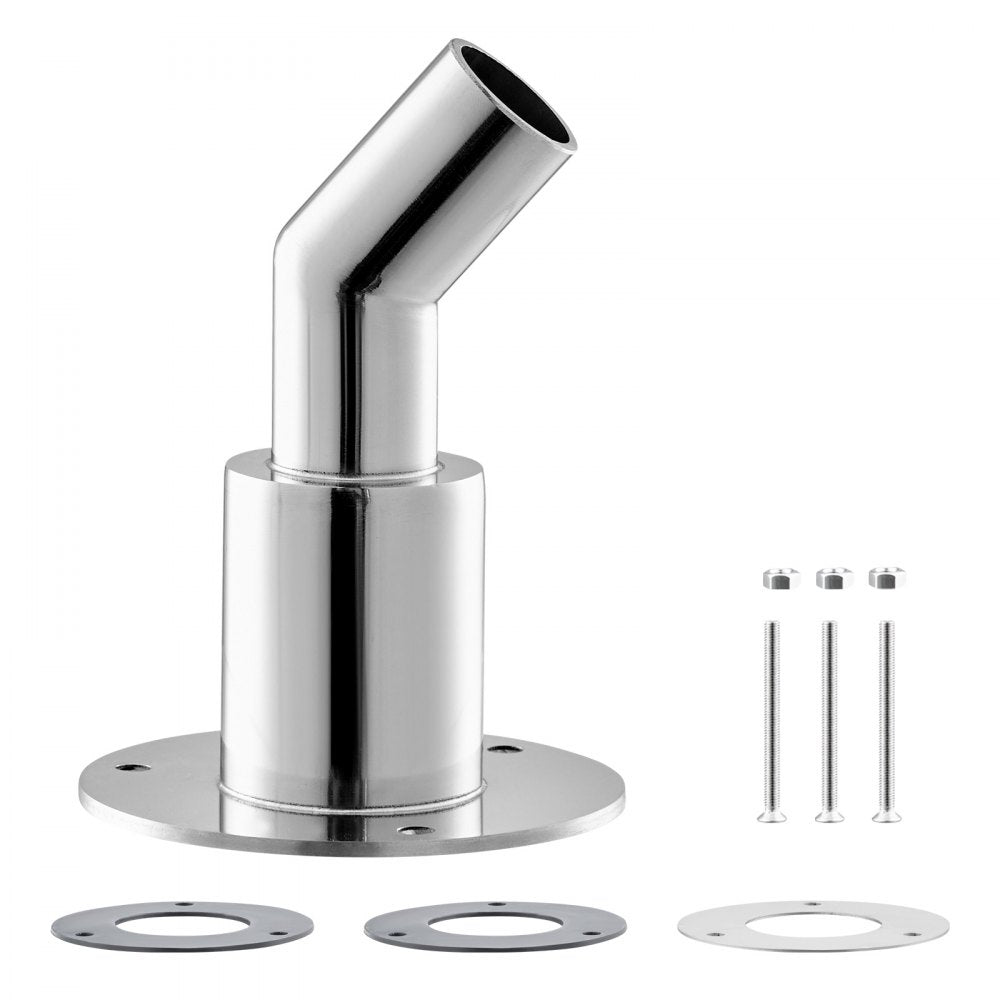 VEVOR Thru Hull Exhaust Skin Fitting, 0.94 inch Diesel Heater Exhaust Skin Fitting, Elbow Hull Exhausts Pipe Socket Replacement with Screws, Nuts & Gasket for Diesel Heaters, 316 Stainless Steel