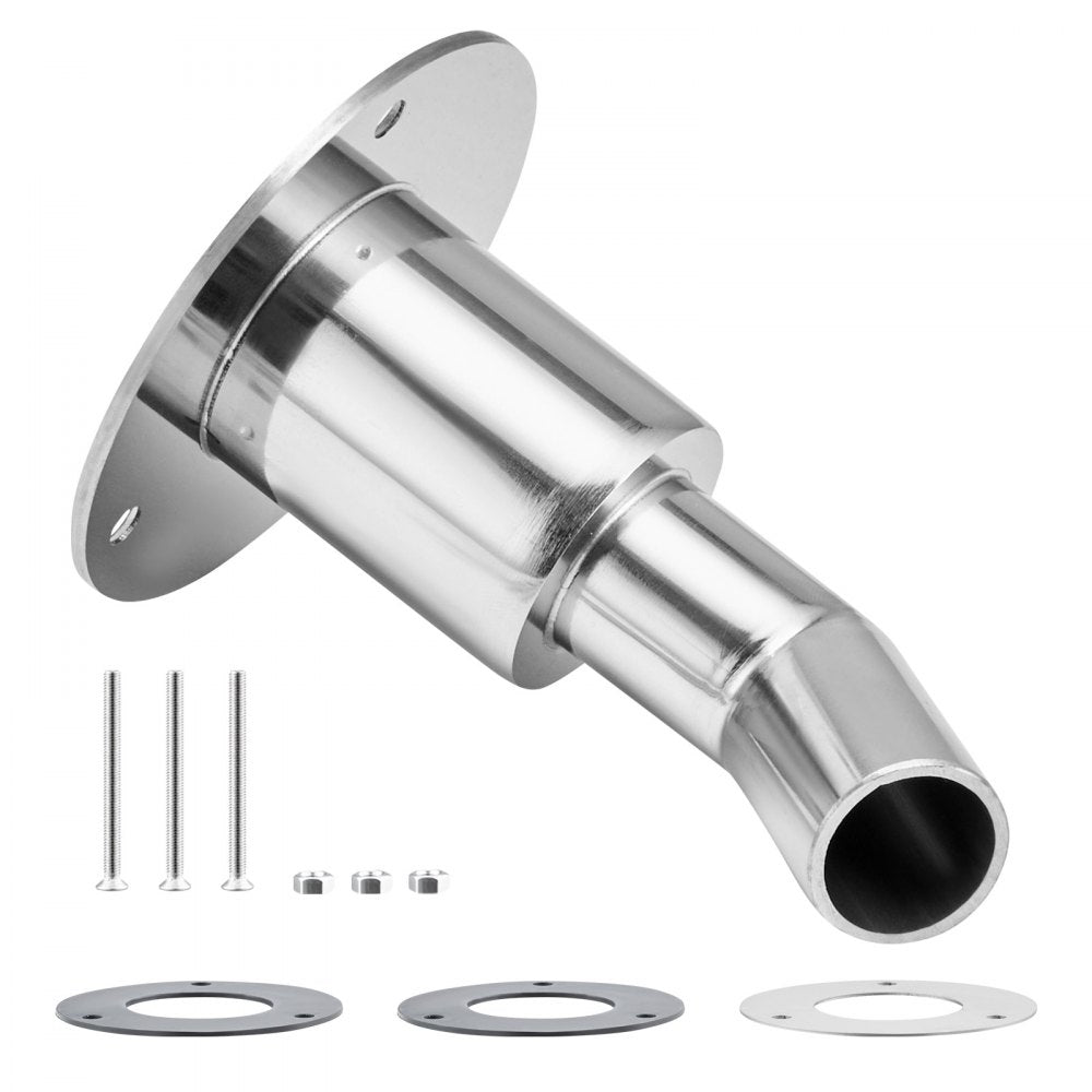 VEVOR Thru Hull Exhaust Skin Fitting, 0.94 inch Diesel Heater Exhaust Skin Fitting, Elbow Hull Exhausts Pipe Socket Replacement with Screws, Nuts & Gasket for Diesel Heaters, 316 Stainless Steel