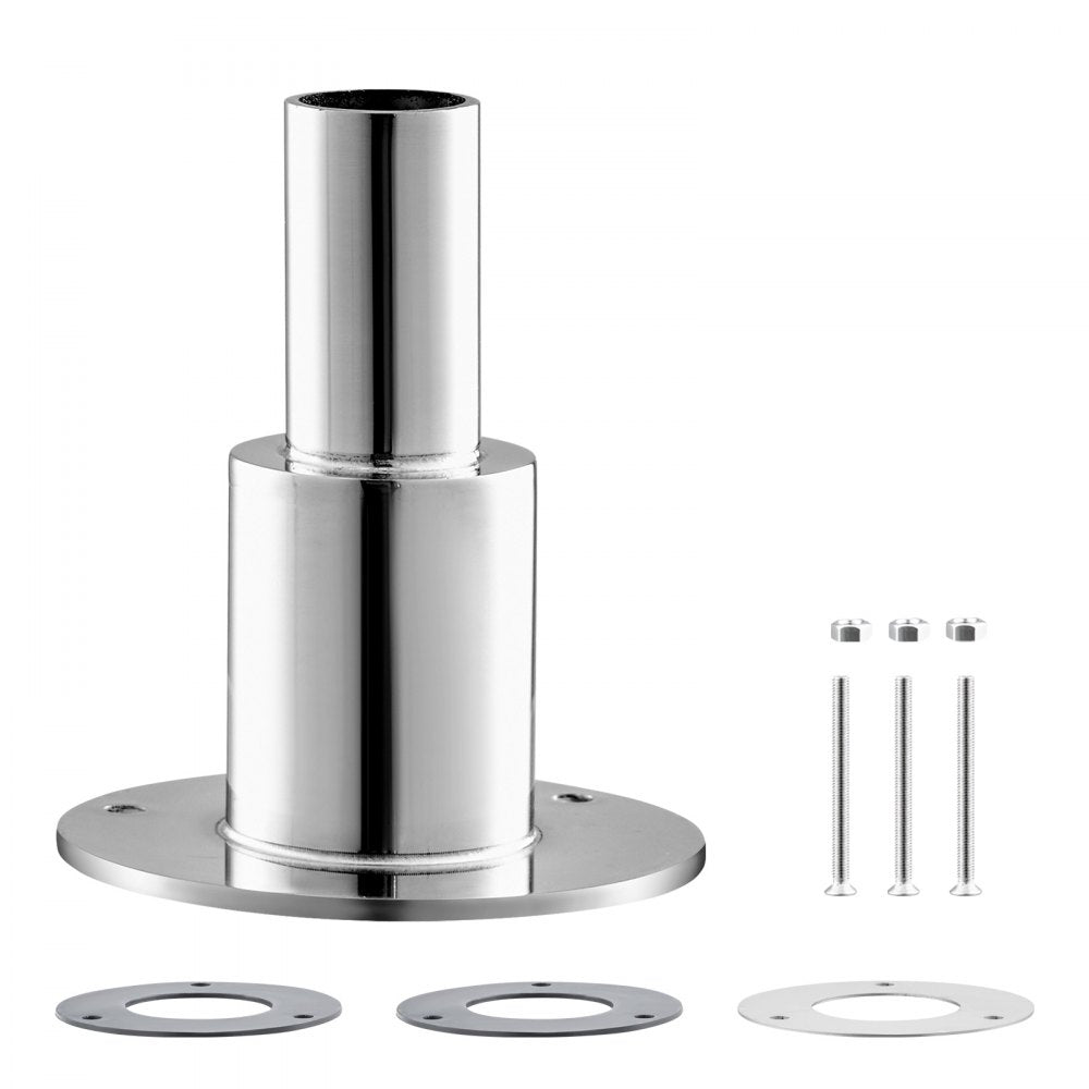 VEVOR Thru Hull Exhaust Skin Fitting, 0.94 inch Diesel Heater Exhaust Skin Fitting, Straight Thru Hull Exhausts Skins Fits Kit with Screws, Nuts & Gasket for Diesel Heaters, 316 Stainless Steel