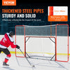 VEVOR Hockey Goal with Backstop and Targets, Street Steel Hockey Net, 72" Pro Hockey Training Goal Set, Portable Indoor Outdoor Hockey Goal with Net, Easy Assemble, White/Red