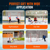 VEVOR Hockey Goal with Backstop and Targets, Street Steel Hockey Net, 72" Pro Hockey Training Goal Set, Portable Indoor Outdoor Hockey Goal with Net, Easy Assemble, White/Red