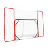 VEVOR Hockey Goal with Backstop and Targets, Street Steel Hockey Net, 72" Pro Hockey Training Goal Set, Portable Indoor Outdoor Hockey Goal with Net, Easy Assemble, White/Red
