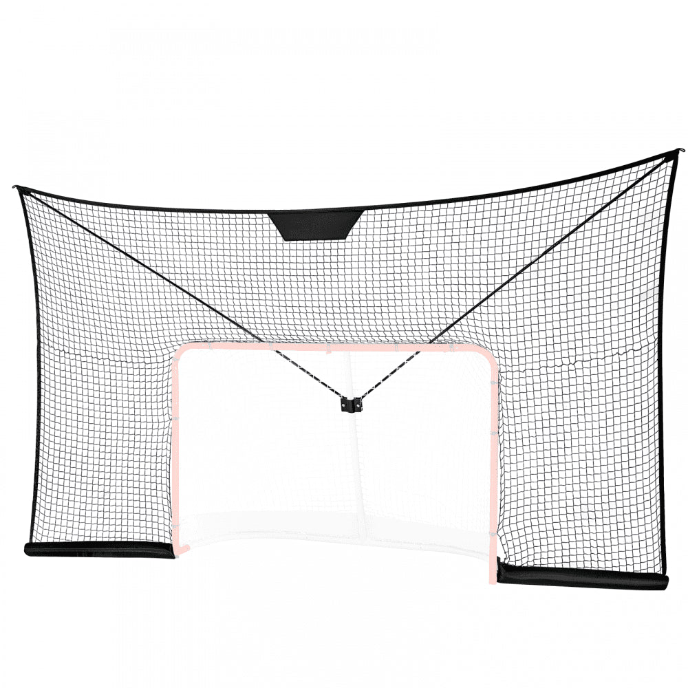 VEVOR Hockey Goal Backstop Net, Street Hockey Sports Backstop Netting,  Portable Indoor Outdoor Hockey Training Net, 12x7 FT Large Size Target Net, Easy Assemble, Black (Goal Frame Not Included)