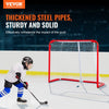 VEVOR Youth Street Hockey Net, Indoor Outdoor Steel Hockey Goal, Portable Lightweight Youth Street + Roller for Kids, Junior Hockey Training Goal Set with Net, Easy Assemble, 54" x 44", White/Red