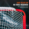 VEVOR Youth Street Hockey Net, Indoor Outdoor Steel Hockey Goal, Portable Lightweight Youth Street + Roller for Kids, Junior Hockey Training Goal Set with Net, Easy Assemble, 54" x 44", White/Red