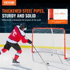 VEVOR Street Hockey Net, Indoor Outdoor Steel Hockey Goal, Official Regulation Pro Hockey Training Goal Set, Portable Hockey Goal with Net, Easy Assemble, 72" x 48", White/Red