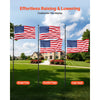 VEVOR Flag Pole, 20ft Heavy Duty Telescopic Flagpole Kit with Mounting Base for Vehicles, Extra Thick Outdoor Aluminum Flagpole Kit with 3x5 American Flag for Sedans, Pickups, RVs, Food Trucks, Black