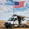 VEVOR Flag Pole, 20ft Heavy Duty Telescopic Flagpole Kit with Mounting Base for Vehicles, Extra Thick Outdoor Aluminum Flagpole Kit with 3x5 American Flag for Sedans, Pickups, RVs, Food Trucks, Black