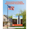 VEVOR Flag Pole, 25ft Heavy Duty Sectional Flagpole Kit with 136 LED Solar Light for Outside House In Ground, Outdoor Aluminum Flagpole with 3x5 American Flag for Yard, Residential, Commercial, Black