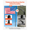 VEVOR Flag Pole, 25ft Heavy Duty Telescopic Flagpole Kit with 136 LED Solar Light for Outside House In Ground, Outdoor Aluminum Flagpole with 3x5 American Flag for Yard, Residential, Commercial, Black