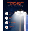 VEVOR Flag Pole, 25ft Heavy Duty Telescopic Flagpole Kit with 136 LED Solar Light for Outside House In Ground, Outdoor Aluminum Flagpole with 3x5 American Flag for Yard, Residential, Commercial, Black