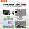 VEVOR 20FT Telescoping Flag pole Kit, Heavy Duty Aluminum Alloy in Ground Flag Poles for Outside, 3 Display Modes Flagpole with 3x5 American Flag, Professional Accessories, Black