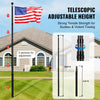 VEVOR 20FT Telescoping Flag pole Kit, Heavy Duty Aluminum Alloy in Ground Flag Poles for Outside, 3 Display Modes Flagpole with 3x5 American Flag, Professional Accessories, Black