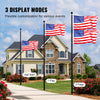 VEVOR 25FT Telescoping Flag pole Kit, Heavy Duty Aluminum Alloy in Ground Flag Poles for Outside, 3 Display Modes Flagpole with 3x5 American Flag, Professional Accessories, Black
