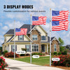 VEVOR 20FT Telescoping Flag pole Kit, Heavy Duty Aluminum Alloy in Ground Flag Poles for Outside, 3 Display Modes Flagpole with 3x5 American Flag, Professional Accessories, Silver