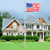 VEVOR 30FT Telescoping Flag pole Kit, Heavy Duty Aluminum Alloy in Ground Flag Poles for Outside, 3 Display Modes Flagpole with 3x5 American Flag, Professional Accessories, Silver