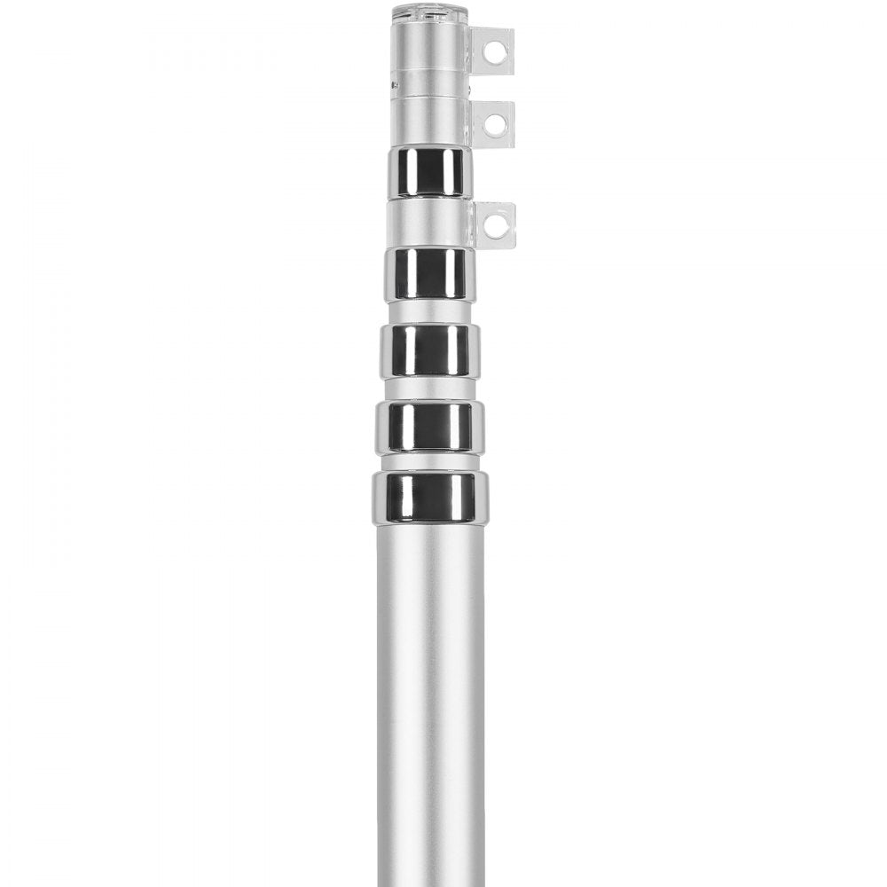 VEVOR 30FT Telescoping Flag pole Kit, Heavy Duty Aluminum Alloy in Ground Flag Poles for Outside, 3 Display Modes Flagpole with 3x5 American Flag, Professional Accessories, Silver