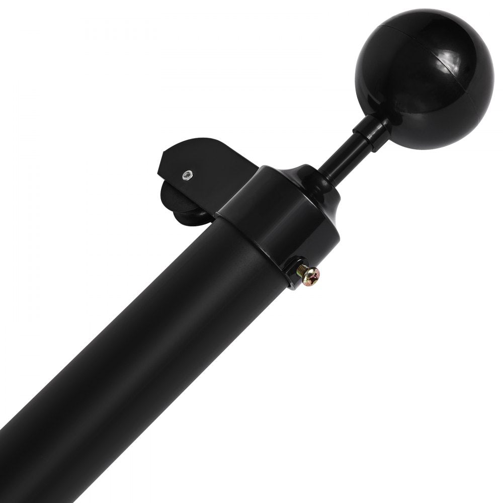 VEVOR 20FT Sectional Flag pole Kit, Heavy Duty Aluminum Alloy in Ground Flag poles for Outside, 3 Display Modes Flagpole with 3x5 American Flag, Professional Accessories, Black