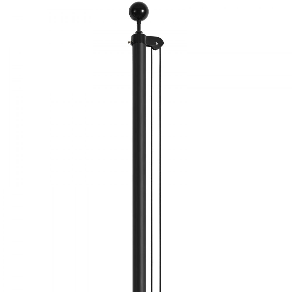 VEVOR 20FT Sectional Flag pole Kit, Heavy Duty Aluminum Alloy in Ground Flag poles for Outside, 3 Display Modes Flagpole with 3x5 American Flag, Professional Accessories, Black