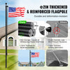 VEVOR 25FT Sectional Flag pole Kit, Heavy Duty Aluminum Alloy in Ground Flag poles for Outside, 3 Display Modes Flagpole with 3x5 American Flag, Professional Accessories, Black