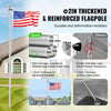 VEVOR 25FT Sectional Flag pole Kit, Heavy Duty Aluminum Alloy in Ground Flag poles for Outside, 3 Display Modes Flagpole with 3x5 American Flag, Professional Accessories, Silver