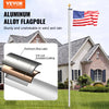 VEVOR 20FT Sectional Flag pole Kit, Heavy Duty Aluminum Alloy in Ground Flag poles for Outside, 3 Display Modes Flagpole with 3x5 American Flag, Professional Accessories, Silver