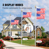 VEVOR 20FT Sectional Flag pole Kit, Heavy Duty Aluminum Alloy in Ground Flag poles for Outside, 3 Display Modes Flagpole with 3x5 American Flag, Professional Accessories, Silver