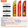 VEVOR Open Flags with Pole Kit, Advertising Flags for Business Outside, Advertising Feather Flag Kit, 3 Flags (Open, Look, Welcome), 3 Poles, 3 Ground Stakes, Swooper Flags for Businesses 16.3 FT