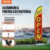 VEVOR Open Flag with Pole Kit, Advertising Flag for Business Outside, Advertising Feather Flag Kit, Includes 1 Banner Flag, 1 Pole, 1 Ground Stake, Open Signs Swooper Flag for Businesses 16.3 FT