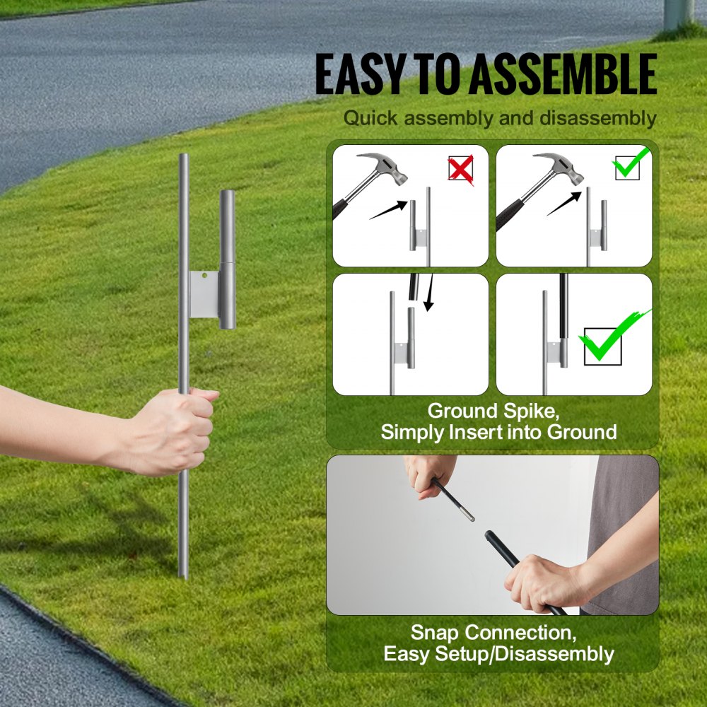 VEVOR Open Flags with Pole Kit, Advertising Flags for Business Outside, Advertising Feather Flag Kit, Includes 2 Banner Flags, 2 Poles, 2 Ground Stakes, Open Sign Swooper Flags for Businesses 16.3 FT