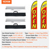 VEVOR Open Flags with Pole Kit, Advertising Flags for Business Outside, Advertising Feather Flag Kit, Includes 2 Banner Flags, 2 Poles, 2 Ground Stakes, Open Sign Swooper Flags for Businesses 16.3 FT