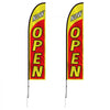VEVOR Open Flags with Pole Kit, Advertising Flags for Business Outside, Advertising Feather Flag Kit, Includes 2 Banner Flags, 2 Poles, 2 Ground Stakes, Open Sign Swooper Flags for Businesses 16.3 FT