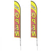 VEVOR Open Flags with Pole Kit, Advertising Flags for Business Outside, Advertising Feather Flag Kit, Includes 2 Banner Flags, 2 Poles, 2 Ground Stakes, Open Sign Swooper Flags for Businesses 16.3 FT