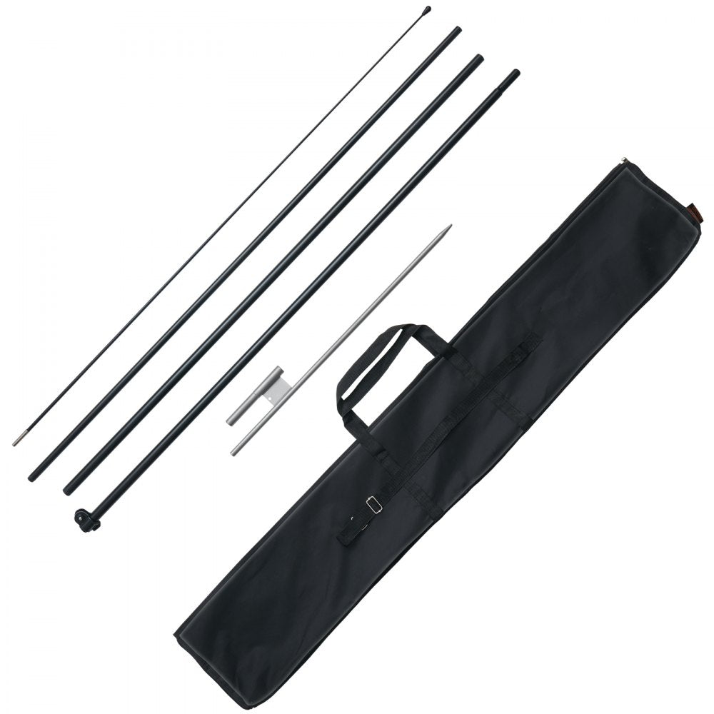 VEVOR Feather Flag Pole Kit, Swooper Flag Pole Set 16.3 ft, Sign Flag Poles for Business Advertising Flags Outdoor, with A Ground Stake and Carrying Bag (Flag Not Included)